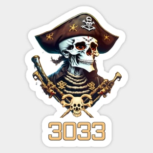 3033 - Where Skulls and Pirates Collide Sticker